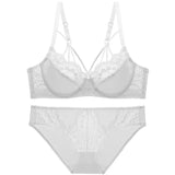 Pure Lingerie Suit Sexy Back Bra Lace Bra Small Side Cream Anti-Sagging Bra