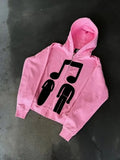 Zippered Musician Print Hoodie 2025 New Spring And Autumn Sweater Loose Couple