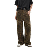 Hot Style Leopard Print Retro Jeans Woman-Outfit