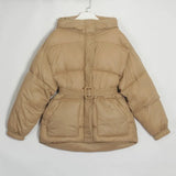 Women Jacket With Belt New Fashion Loose Parka Casual Soft Outwear Ladies Streetwear Winter Coat Female