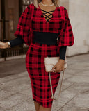 Independent Station Fashionable Fashion Printed Long-Sleeved Dress Women's Spot-Outfit