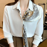Women Chiffon White Blouse Shirt Women Tops Long Sleeve Blouse Women Blusas Mujer De Moda 2021 Blouses Femme Shirts