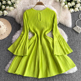 High-End Knitted Dress Women Autumn And Winter Royal Sister Temperament Dating Short Skirt French Waist Sweater