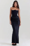 New Red Thoracic Fish Bone Sexy Body Fishtail Fishtail Dress Long Solid Dress