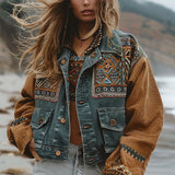Trend 3D Digital Pattern Printing Fashion High Street Denim Jacket Men And