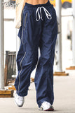 Side Striped Baggy Sweatpants Women High Waist Jogging Casual Trousers Street Style Vintage Cargo Pants Korean