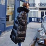 Fashion Raccoon Fur Collar Womens Down Jackets Winter Coat Parka For Girl Women Puffer Female Warm Jacket Plus Size Coats