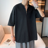 T-Shirt Men's Summer Personality Loose Five-Sleeve Trend Full-Color Simple Casual Half-Sleeved T-Shirt-Outfit