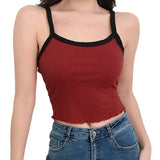 Toloer Women's Fashion Street Ins Wind Elastic Color With A Small Vest Sling-Outfit