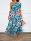 Women's Clothing 2026 Summer New Sexy Collar Print Bohemian Seaside Holiday Dress