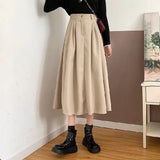 Toloer High Waist Skirt Female 2023 Autumn And Winter New Korean Version Show Thin Long Skirt Popular Big Swing A-Word Skirt