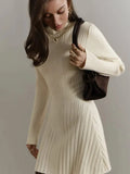 Half-Necked Dress Knitted Dress Spring 2025 Temperament Tweed A-Word