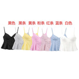 Slings Sexy Dew Single-Dripple Broad-Folded Skirt-Up Short-Form Women's Vest
