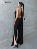 Women's Solid Casual Jumpsuit Spaghetti Halter Body-shaping Romper Overall Female One-piece Pants Fashion Streetwear Hot-Outfit