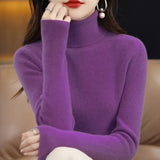 Toloer Autumn Winter New Turtleneck Sweater Set Slim Thin Close-Fitting Knit Bottom With Coat Money-Outfit