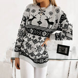 2021 Women Christmas Sweater Autumn Winter Long Sleeve top Kniteed sweater Casual Pullover Oversized sueters de
