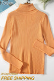 Women Casual Soft Cashmere Elastic Sweaters Turtleneck Slim Knit Pullovers For Women Solid Jumpers