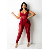Autumn Mesh Sexy Suspender Trousers