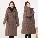Mother Winter Coat Down Cotton Clothes In The Long Foreign Style Middle-Aged Cotton-Padded Clothes Women's 2024 New Thickened Cotton-Padded Jacket-Outfit