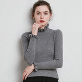 Toloer And Winter 2023 New Women's Knitwear Korean Version Of The Flower Collar Draw Bottom Shirt With Sweater Coat Jacket-Outfit