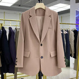Toloer Suit Jacket Female Small Man 2024 Spring And Autumn Short Retro Korean Version Casual Show Thin Suit Woman-Outfit