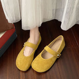 Elegant Mary Shoes Summer New Lovely Lady Style Frosted Round Head Shallow Single