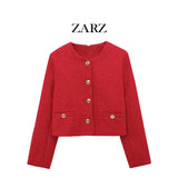 Homemade New Women's Classic Gold Button Texture Suit Jacket