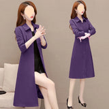 Windcoat Female In 2024 Spring And Autumn New Fashion Temperament Small Knee Coat Coat Women's Clothing-Outfit