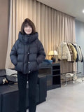 Genuine Senior Sense Hooded White Duck Down Down Jacket Short Jacket Female Winter Hot Style Casual Fashion Puff Bread Clothes-Outfit