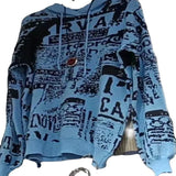 New Style Lazy Sweater With Hooded Sweater In The Autumn And Winter Of 2024 Is Loose And Wears Medium-Length Alphabet Tops.-Outfit