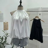 Shooting French Gold Wind Hanging Shoulder Waistcoat Woman Design Feel Sleeveless Bud Top Loose Shirt