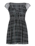 Checkered Swing Mini Dress-Outfit