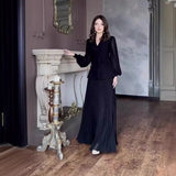 Autumn New Women's Pure Color Small Fragrant Style Elegant Dress
