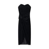 Knotted Tectared Dress 2025 Spring And Summer Party Body-Outwear Fan Flute