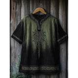 Men's Short-Sleeved Casual V-Neck T-Shirt 3D Digital Print