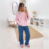 2025 New Love Hook Jeans Women's Casual Wash Straight
