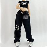 Boupod Street Dance Design Sense Pants Women Trend Fashion Loose Street High-Waist Prints