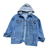 2020 Spring And Autumn New Ins The Same Fashion Denim Jacket Female Net Red Hooded Women's Casual Jacket-Outfit