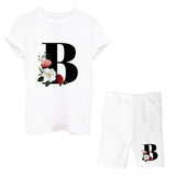 Suitst Shirt Short Sleeves Wide-Legged High-Waisted Shorts Two-Piece LOGO Printed Casual Suit For