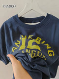 New Reversible Wear Women's T-shirt O-neck Short-sleeve Summer Loose Casual Tees Shirt Fashion Streetwear Pullover Tops-Outfit