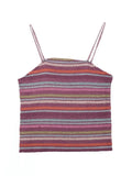 Color Block Striped Knitted Crop Cami Top-Outfit