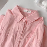 And Autumn Milk Yellow Cotton Polo Collar Sunscreen Shirt Women Loose Long-Sleeved Shirt Jacket Solid Color Air Conditioning Shirt