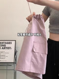 Spicy Girl American Retro Short Skirt for Women High Waist Slim Quick Drying Casual Drawstring Cargo Skirt Women Clothing-Outfit