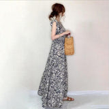 Summer New Small Broken Floral Dress Round Collar A-Shaped Dress With Sleeveless Sleeveless