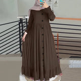 Casual Solid Puff Sleeve Ladies Kaftan Sundress ZANZEA Vintage Chiffon Dress Women 2023 Spring Ruffle Maxi Vestidos 618-1-Outfit