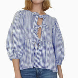 Women's Clothing New Fashion Loose Long-Sleeved Plaid Love With Shirt