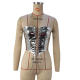 Toloer Women's 2024 Hipster Sexy Lace-Up Hot Girl Top Waist Cardigan Show Skinny Vest-Outfit