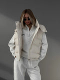 Jacket Vest 2024 Autumn / Winter New Fashion Hot Girls With Sleeveless Hooded Down Cotton Jacket-Outfit
