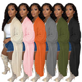 Toloer New Women's Pure Color Casual Sweater Cardigan Long Coat-Outfit