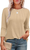 2025 New Fashion Casual Roll Collar Seven-Sleeve Top Bottom